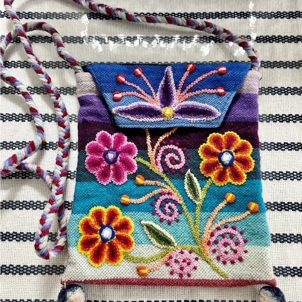 ALPACA 100% WOOL HANDMADE CROSSBODY - Picture 4 of 12